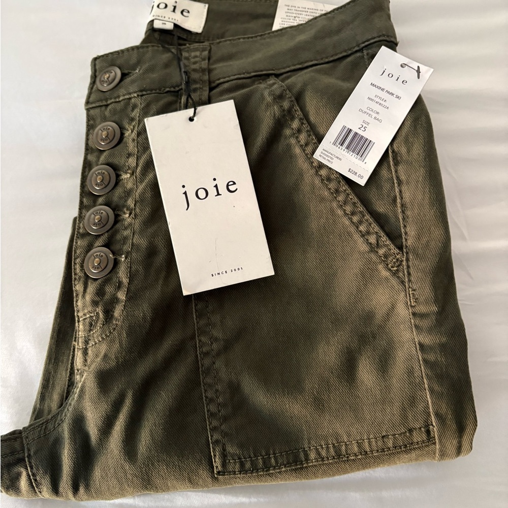 Joie Khaki Button-Front Trousers
